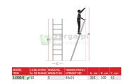 obrazek FARAONE 150.1 Profesjonalna drabina przystawna z 10 szczeblami wys.rob. 4,57m S1300/E 