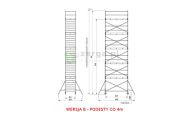 obrazek DRABEX Rusztowanie przejezdne 3 podesty 1,35x2,00m wys.rob. 10,03m RA 1120S TYP 353B - podesty co 4m