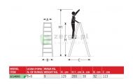 obrazek FARAONE Dwustronna drabina 6 stopni wys. rob. 2,60m S2140ND