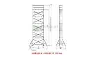 obrazek DRABEX Rusztowanie przejezdne (0,65x3,00m) wys.rob. 6,11m RA 1130 TYP 321A - podesty co 2m