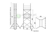 obrazek DRABEX Rusztowanie przejezdne (0,52x1,90m) wys.rob. 4,92m RA 600 TYP 221