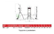 obrazek FARAONE Drabina platformowa 6 stopniowa wys.rob. 3,24m  PL6