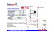 obrazek DRABEX Rusztowanie jezdne składane (0,52x1,90m) wys.rob. 2,90m RS 600